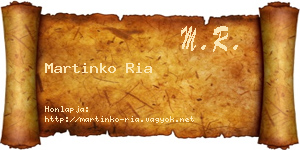 Martinko Ria névjegykártya